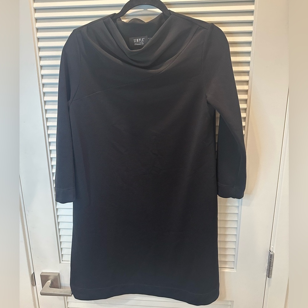 Simple Black Ribbed Dress